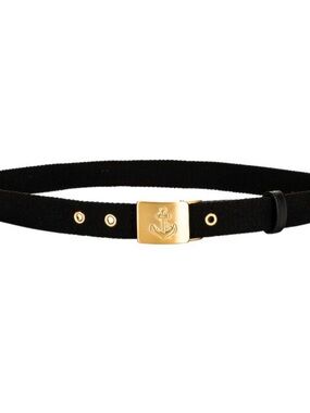 Nili Lotan anchor plaque webbing belt black $225 nwt size l